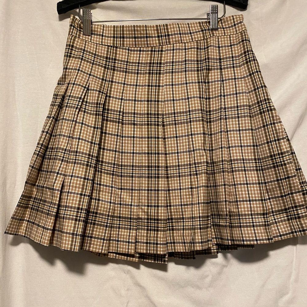 Bagatelle Tan and Black A-Line Skirt